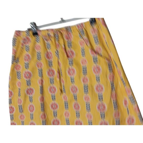Sunhee Moon Yellow Floral Cotton Skirt with Tie Front | Size 3 | Made in USA - Picture 5 of 12